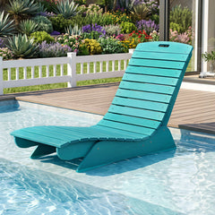 Contoured HDPE Lounge Chair for Deck and Pool Shelf, 48 in, Turquoise