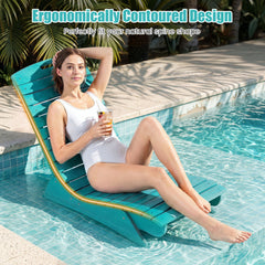 Contoured HDPE Lounge Chair for Deck and Pool Shelf, 48 in, Turquoise