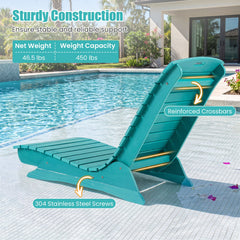 Contoured HDPE Lounge Chair for Deck and Pool Shelf, 48 in, Turquoise