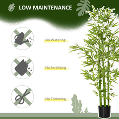 5FT Artificial Bamboo Tree Faux Decorative Plant in Nursery Pot for Indoor Décor