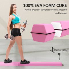 7ft Folding Balance Beam, Gymnastics Equipment with Anti-Slip Bottom for Kids Home Training, Multicolour