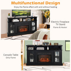 Fireplace TV Stand with 1400W Electric Fireplace-Black