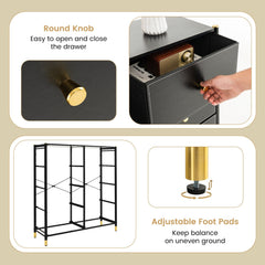 Floor Dresser Storage Organizer with 5/6/8 Drawers with Fabric Bins and Metal Frame-8-Drawer