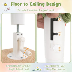 Floor to Ceiling Cat Tree 86 to 99.5 Inches with a Crank Handle and Capsule