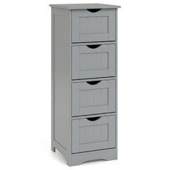 Floor Wooden Free Standing Storage Side Organizer for Bathroom-Gray