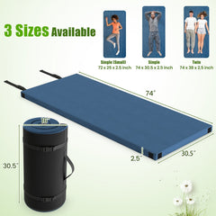 Foldable Camping Mattress with High density foam Cushion and Anti-slip Bottom-Navy