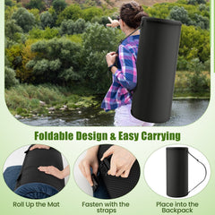 Foldable Camping Mattress with High density foam Cushion and Anti-slip Bottom-Navy