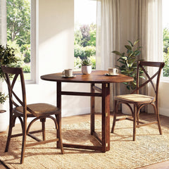 Foldable Dining Table 31.5 inches Triangular Small Kitchen Table for 2-Walnut