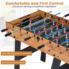 Folding Foosball Table with 22 Players and Slide Scorers Space-Saving Game Table-Natural