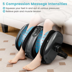 Foot and Calf Massager with Heat for Blood Circulation Pain Relief-Gray