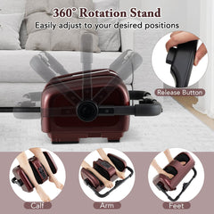 Foot and Calf Massager with Heat Shiatsu Deep Kneading Rolling Smart Electric Leg Massager-Red