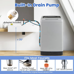 Full-Automatic Washing Machine Washer and Spin Combo-Grey