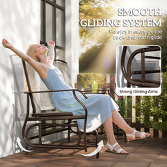 Patio Glider Rocking Chair 2 Person Outdoor Loveseat Rocker Garden Furniture Bench, Grey