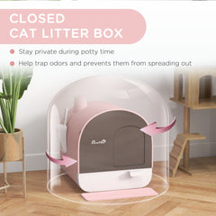Cat Litter Box with Lid, Removable Tray, Scoop, Filter, Green