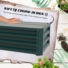Galvanized Raised Garden Beds, Outdoor Planter Box, Set of 2, for Flowers, Herbs and Vegetables, Black