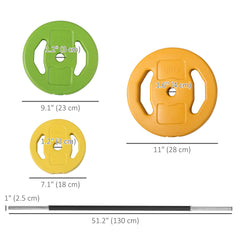 44lbs Adjustable Barbell Weight Set with Non-slip Handle for Home Gym