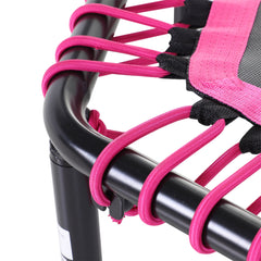 48" Adult Hexagon Rebounder Trampoline Fitness Bungee Jumping Cardio Trainer Outdoor Bouncer Jumper Adjustable Bar Pink