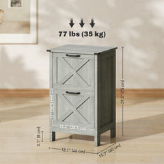 Vertical Filing Cabinet with 2 Drawers, Rustic Farmhouse Office Storage Cabinet for A4, Letter Size, Distressed Black