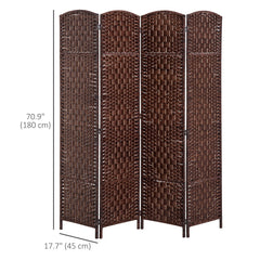 6ft Folding Room Divider, 3 Panel Wall Partition with Wooden Frame for Bedroom, Home Office, Natural