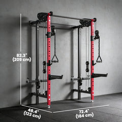 Foldable Power Cage, Space-Saving Power Rack with Pull-Up Bar, Cable Pulley System, 1540 lbs Capacity