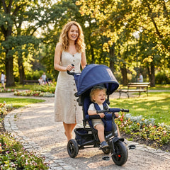 6 in 1 Tricycle for Toddler 1-5 Years with Parent-Push Handle, Dark Blue