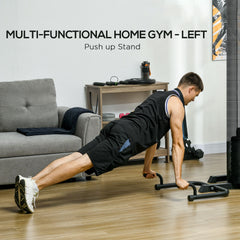Multi Home Gym Equipment, Workout Station with Sit up Bench, Push up Stand, Dip Station, 143lbs Weights