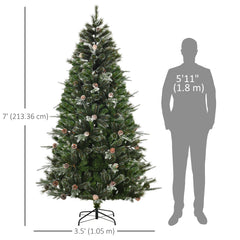 6FT Artificial Christmas Snow Pine Tree Holiday Home Xmas Decoration with Automatic Open, Pinecone, Green