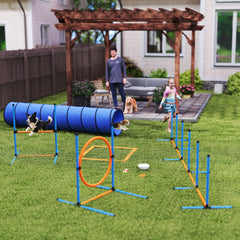 Dog Agility Training Equipment, 8PCS Dog Obstacle Course Starter Kit with Carrying Bag