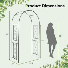 Garden Arch Arbor Trellis Patio Plant Stand Rack Archway-Black
