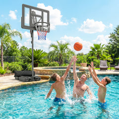 Basketball Hoop, 7.7 FT to 10 FT Adjustable, Portable Basketball Goal with 43'' Shatterproof Backboard,Fillable Base