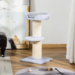 Cat Tree Kitty Tower with Sisal Mat Scratching Post, Cat Bed, Cushion, Perch, 18" x 18" x 36", Brown