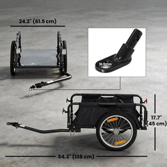 Bike Cargo Trailer, Bicycle Trailer Wagon Cart with Quick Release 16" Pneumatic Wheels, Red Flag