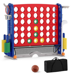 Giant 4-in-a-Row Game Set Jumbo 4-to-Score Game with Storage Bag-Red