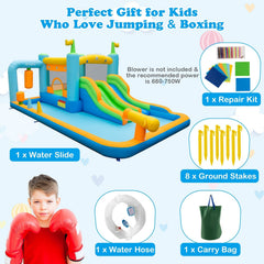 Giant Inflatable Water Slide Park with Dual Slides and Splash Pool, No Blower, Ages 3 to 10