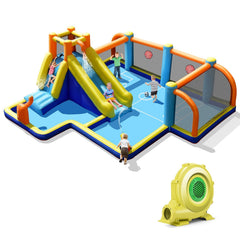 Giant Soccer Themed Inflatable Water Park with 180 in Field and 735W Blower