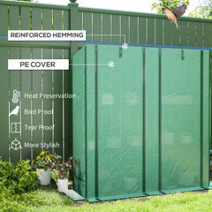 Mini Greenhouse with 3 Tier Shelves, 3 Roll-Up Doors for Indoor Outdoor, Green