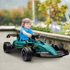 Aston Martin Licensed 12V Electric Go Kart, Kids Ride on Car with 4 Shock-Absorbing Wheels, Remote Control