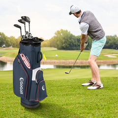 Golf Cart Bag Lightweight Portable Golf Club Organizer Bag-Navy