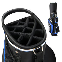 Golf Cart Bag with 14 Way Top Dividers-Blue