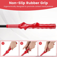 Golf Swing Trainer Click Stick Swing Training Aid for Speed Flexibility Balance-Red