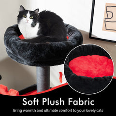 49 Inch Gothic Cat Tree with a Chapel Condo, Coffin Bed and Six Levels
