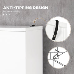 Bathroom Cabinet, Freestanding Linen Cabinet with Open Shelves and Cupboards, 23.6"x13.2"x72", White