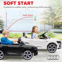 12V Battery Powered Kids Electric Car, Audi Q8 etron Sportback Licensed Ride on Car w/ Remote Control, Black