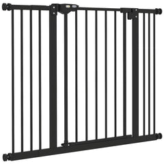 30 Inch Tall Pet Gate with Door Dog Gate and Barrier Indoor for Stairs Includes 7", 8", 12" Extensions Kit