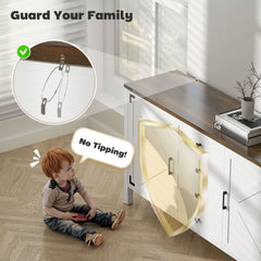 59" Buffet Cabinet, Farmhouse Sideboard with Thick Top, 2 Barn Doors, 4 Drawers and 2 Adjustable Shelves, Grey