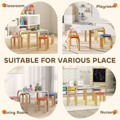 Kids Table and Chair Set, 5-Piece Children Furniture Set, Kids Table and 4 Chair Set for Daycare, Classroom, Playroom