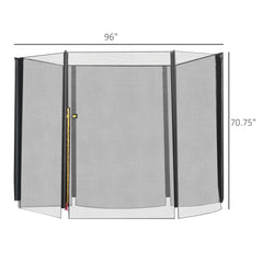8FT Round Trampoline Enclosure Net Outdoor Bounce Safety Net Replacement for 6 Poles Black