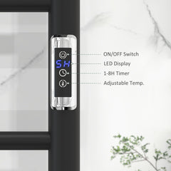 Wall Mounted Heated Towel Rack 10-Bar Electric Towel Warmer with Timer Adjustable Temperature Plug-in