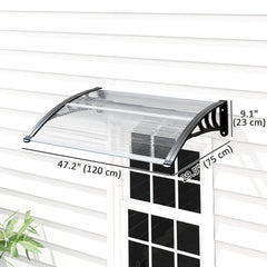 Window Awning Door Canopy, Polycarbonate Cover Patio Awnings, 30" x 50", Brown