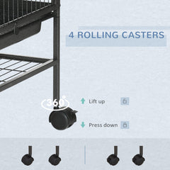 Small Animal Cage with Hammock, 3-Tier Ferret Cage Removable Tray